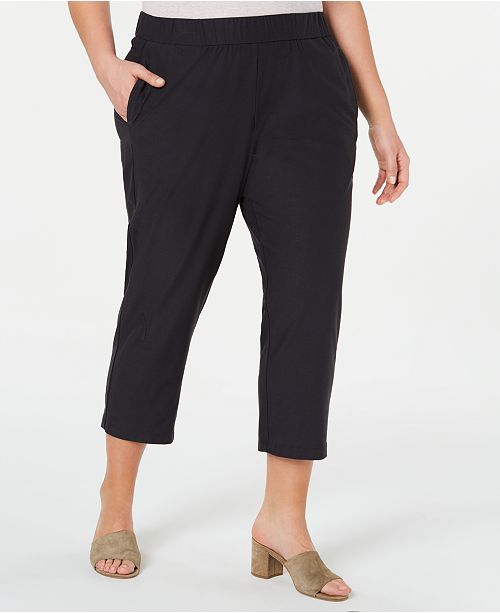 Eileen Fisher Plus Size Tapered Ankle Pants & Reviews - Pants ...