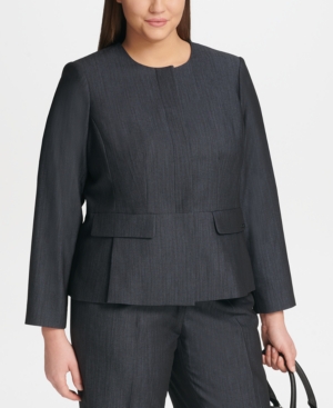 Calvin Klein Plus Size Zip-Front Denim Jacket