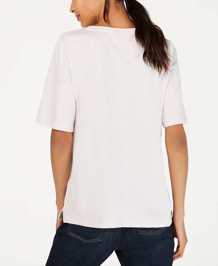 Eileen Fisher Organic Cotton V-Neck T-Shirt, Regular & Petite - Macy's