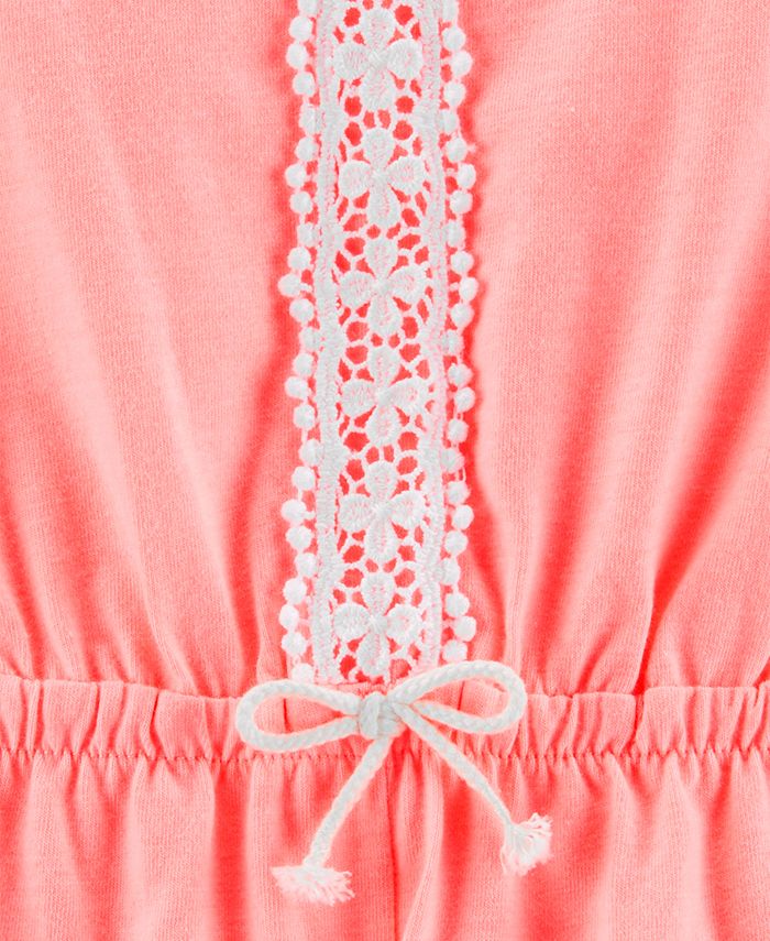 Cacharel Cotton Romper With Lace Details 6Y
