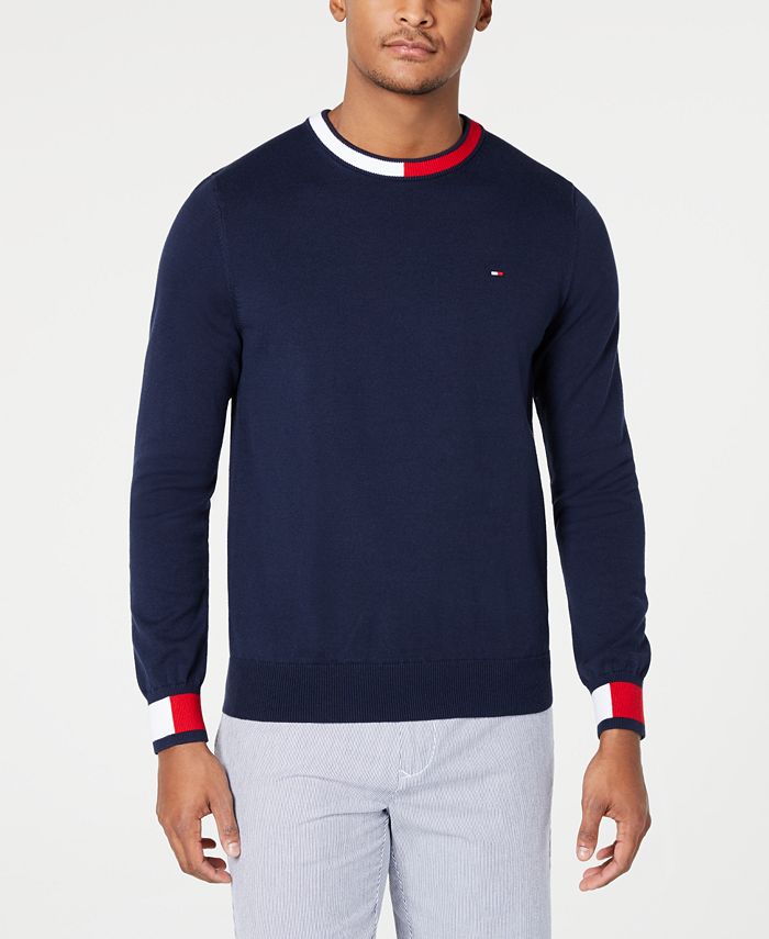 Tommy Hilfiger Men's Flag Colorblocked Sweater, Created for Macy's - Macy's