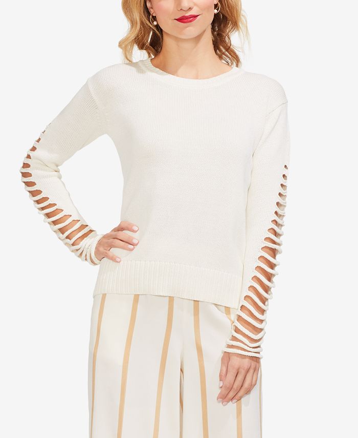 Vince camuto lattice sleeve sweater sale