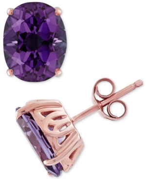 image of Amethyst Earrings (3-1/5 ct. t.w.) Stud Earrings in 14k Rose Gold