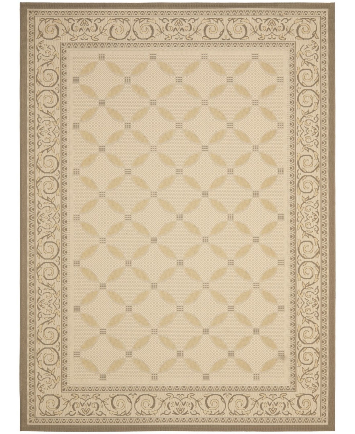 Safavieh Courtyard Beige and Dark Beige 9' x 12' Outdoor Area Rug - Beige / Da