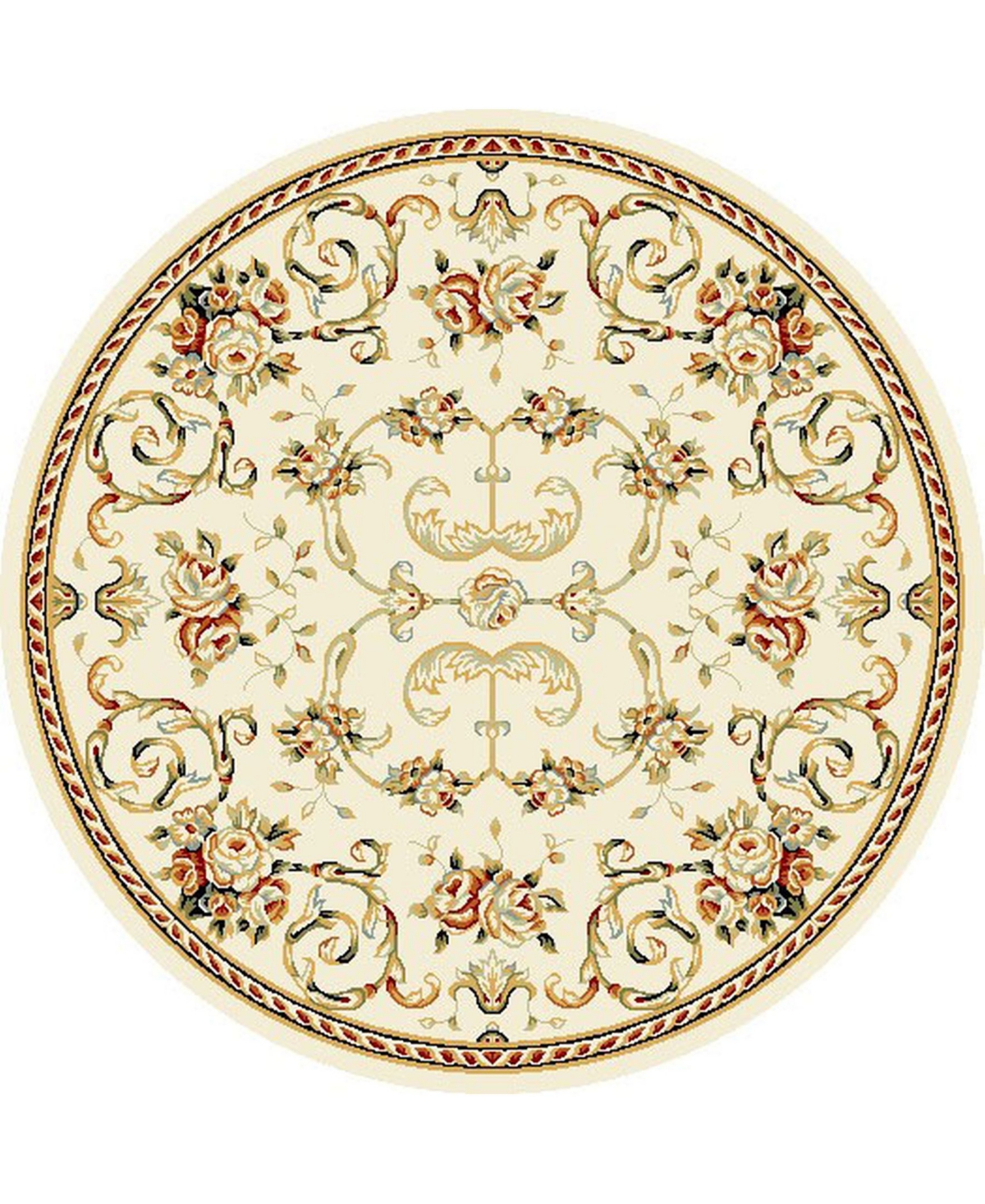Safavieh Lyndhurst Ivory 8' x 8' Round Area Rug - White Grou