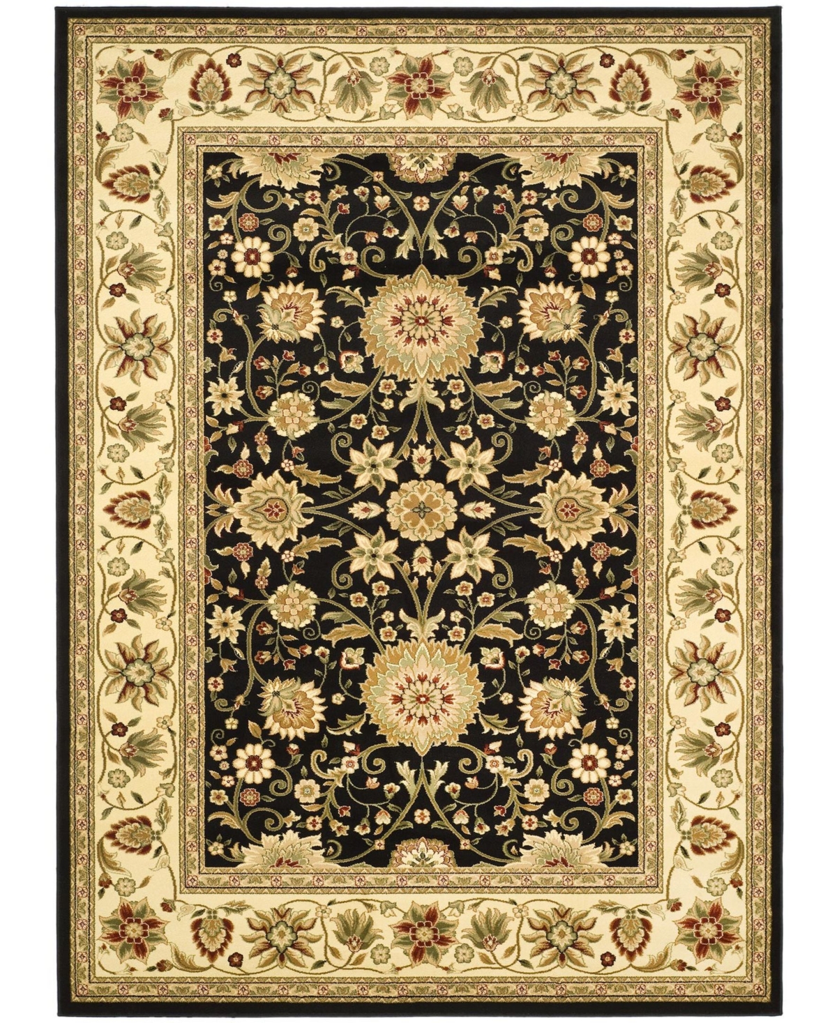 Safavieh Lyndhurst Black and Ivory 9' x 12' Area Rug - Black Grou