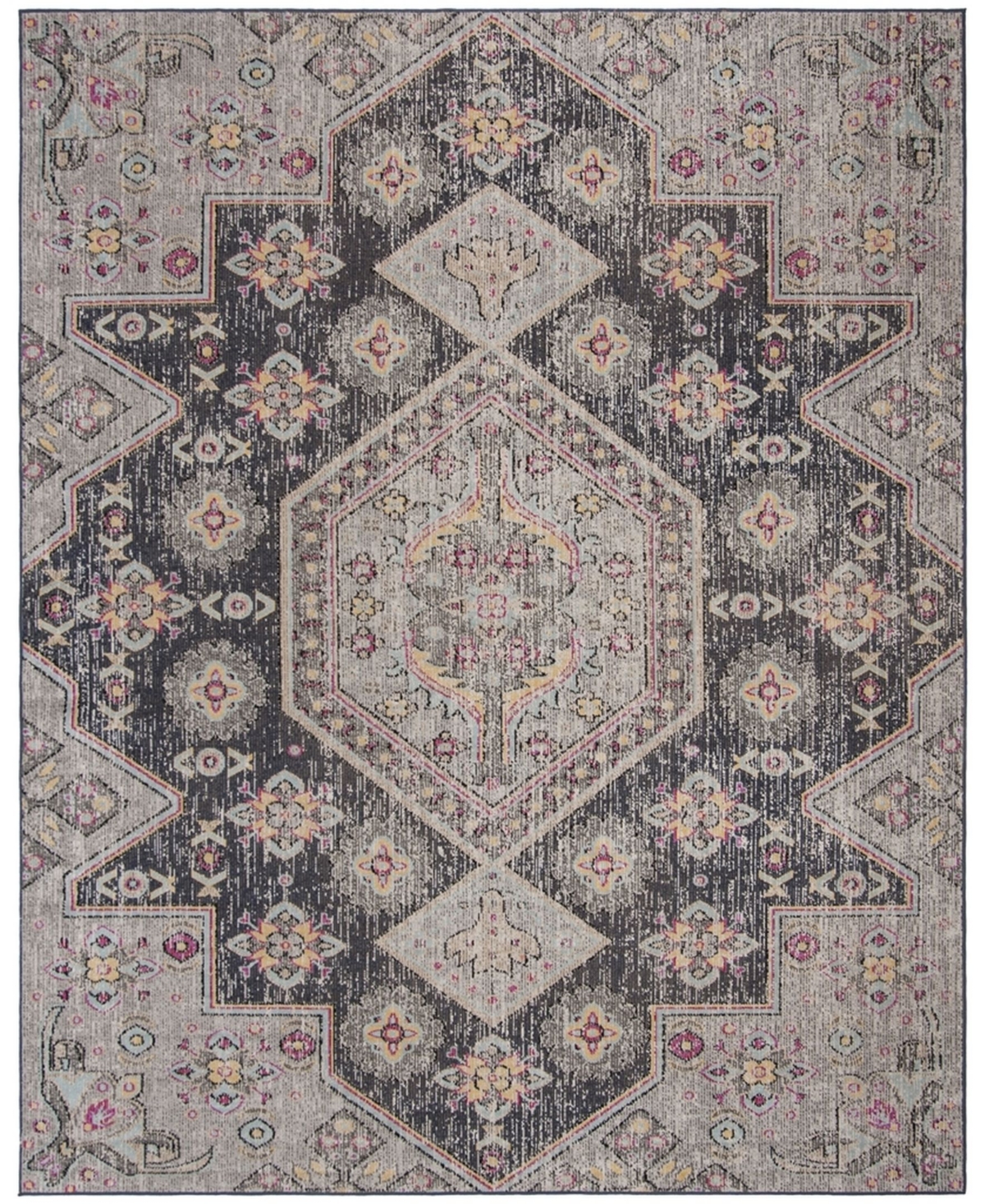 Safavieh Montage Black and Multi 9' x 12' Outdoor Area Rug - Black/mult