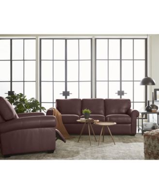 Furniture Orid Roll Arm Leather Sectional And Sofa Collection, Created for Macy's