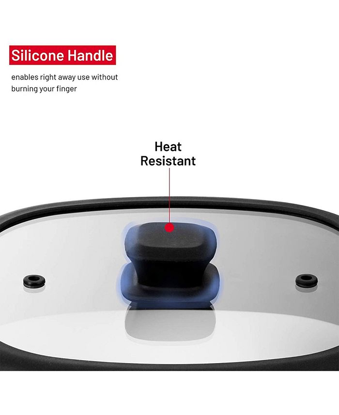 Bezrat 10" Square Silicone and Glass Microwave Plate Cover Macy's