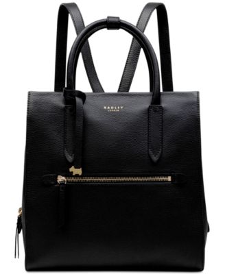 radley black leather backpack