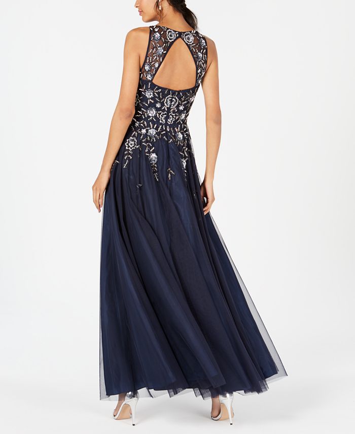 Adrianna Papell Beaded Tulle Gown - Macy's
