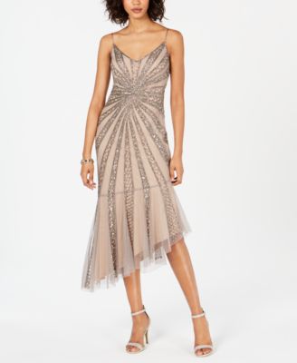 Adrianna Papell - Petite Beaded Bias-Cut Dress