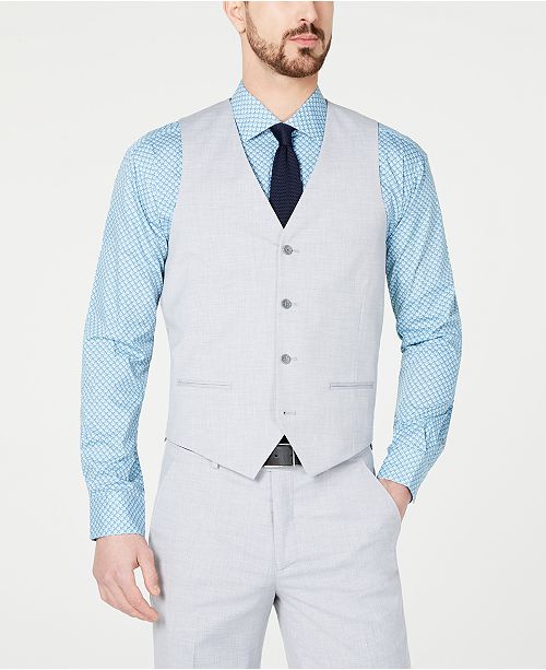 Men S Slim Fit Performance Stretch Wrinkle Resistant Light Gray
