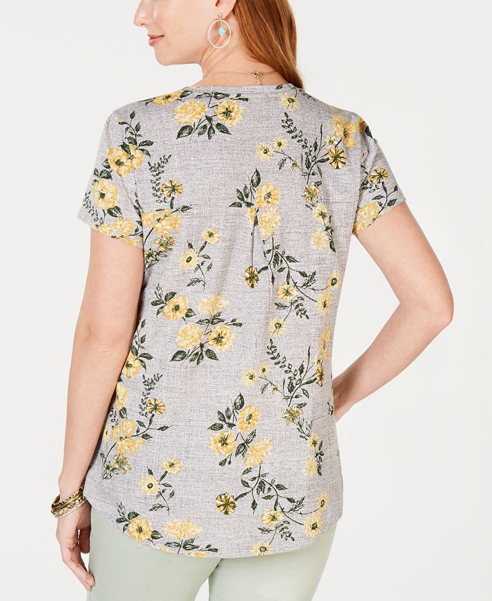 Style & Co Cotton Floral-Print Top, Created for Macy's - Macy's