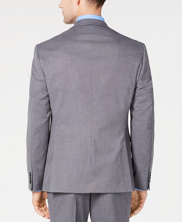 Vince Camuto Men's SlimFit Stretch WrinkleResistant Gray Textured