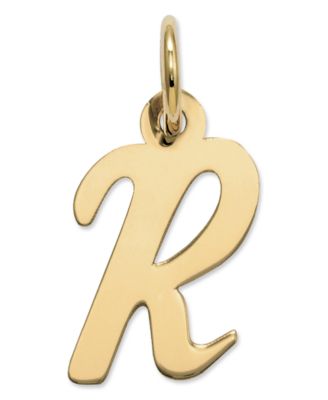 Macy's - 14k Gold Charm, Small Script Initial R Charm