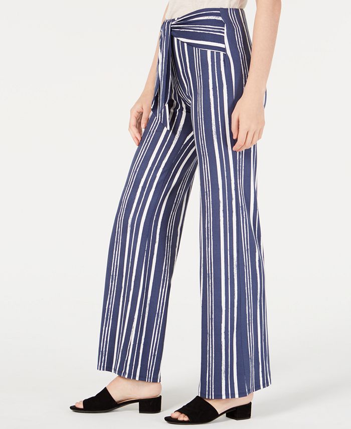 BCX Juniors' Striped Tie-Waist Pants - Macy's