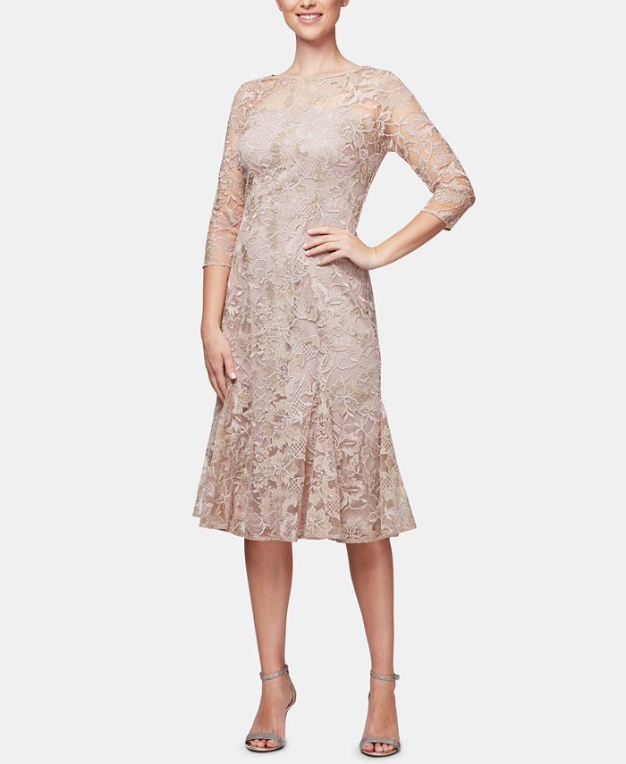 Alex Evenings Embroidered Midi Fit & Flare Dress Macy's