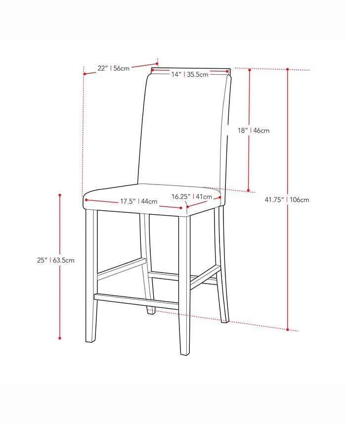 CorLiving Fabric Counter Height Dining Chairs, Set of 2 Macy's