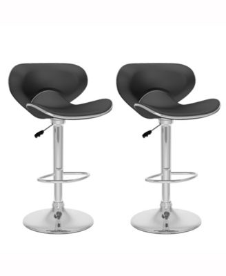 CorLiving Curved Form Fitting Adjustable Barstool In Leatherette, Set ...