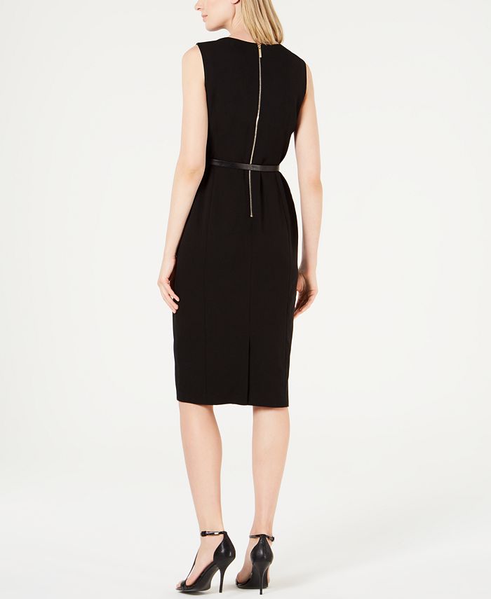 Calvin Klein Belted Sheath CowlNeck Dress Macy's