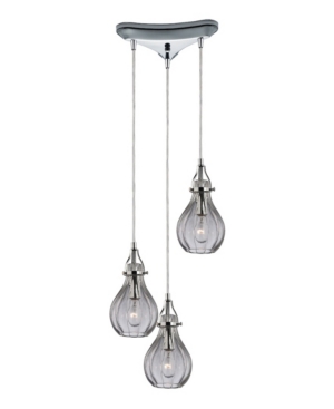 Danica 3 Light Pendant in Polished Chrome and Clear Glass