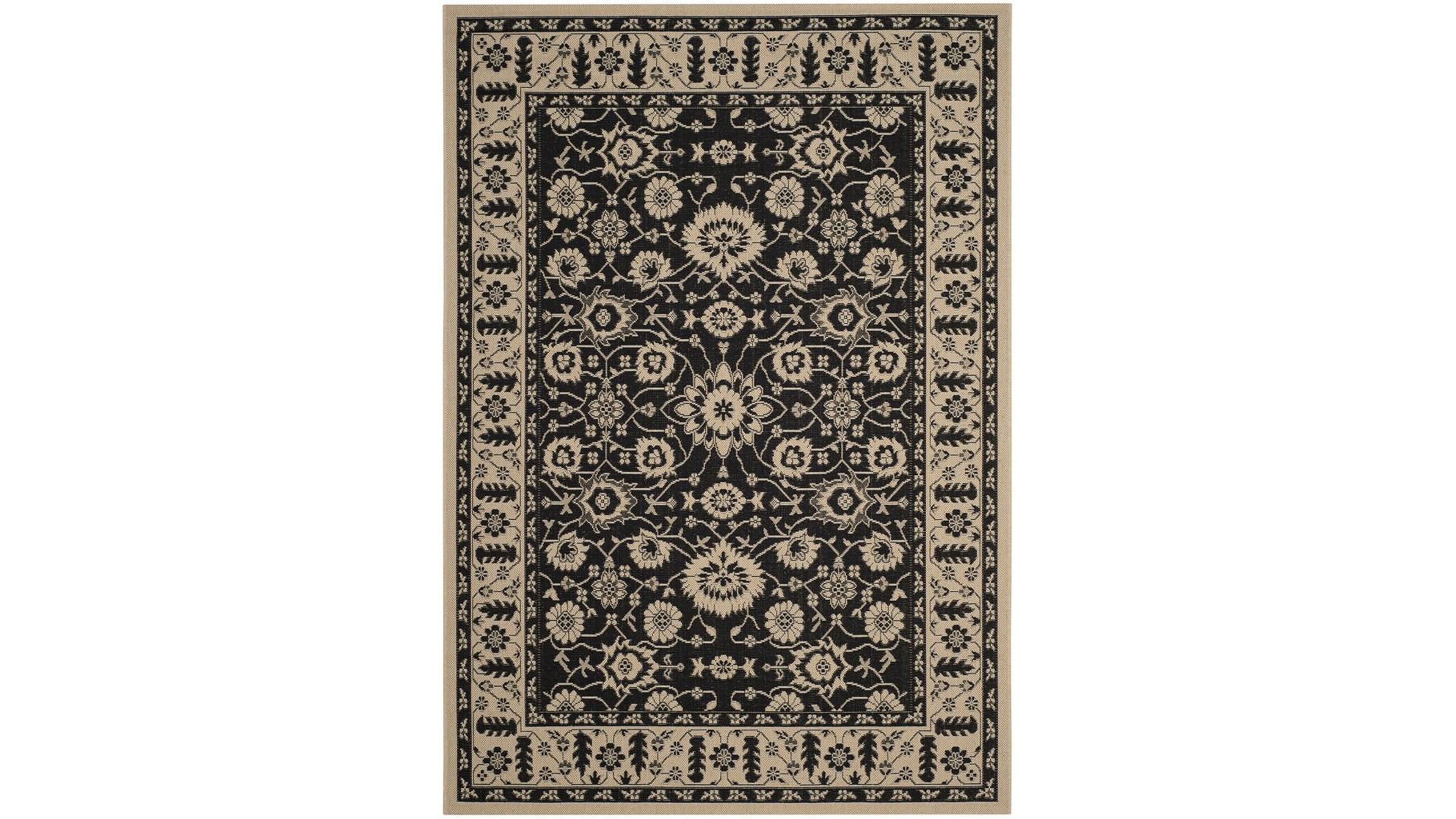 Safavieh Courtyard CY6126 Black and Creme 8' x 11' Sisal Weave Outdoor Area Rug