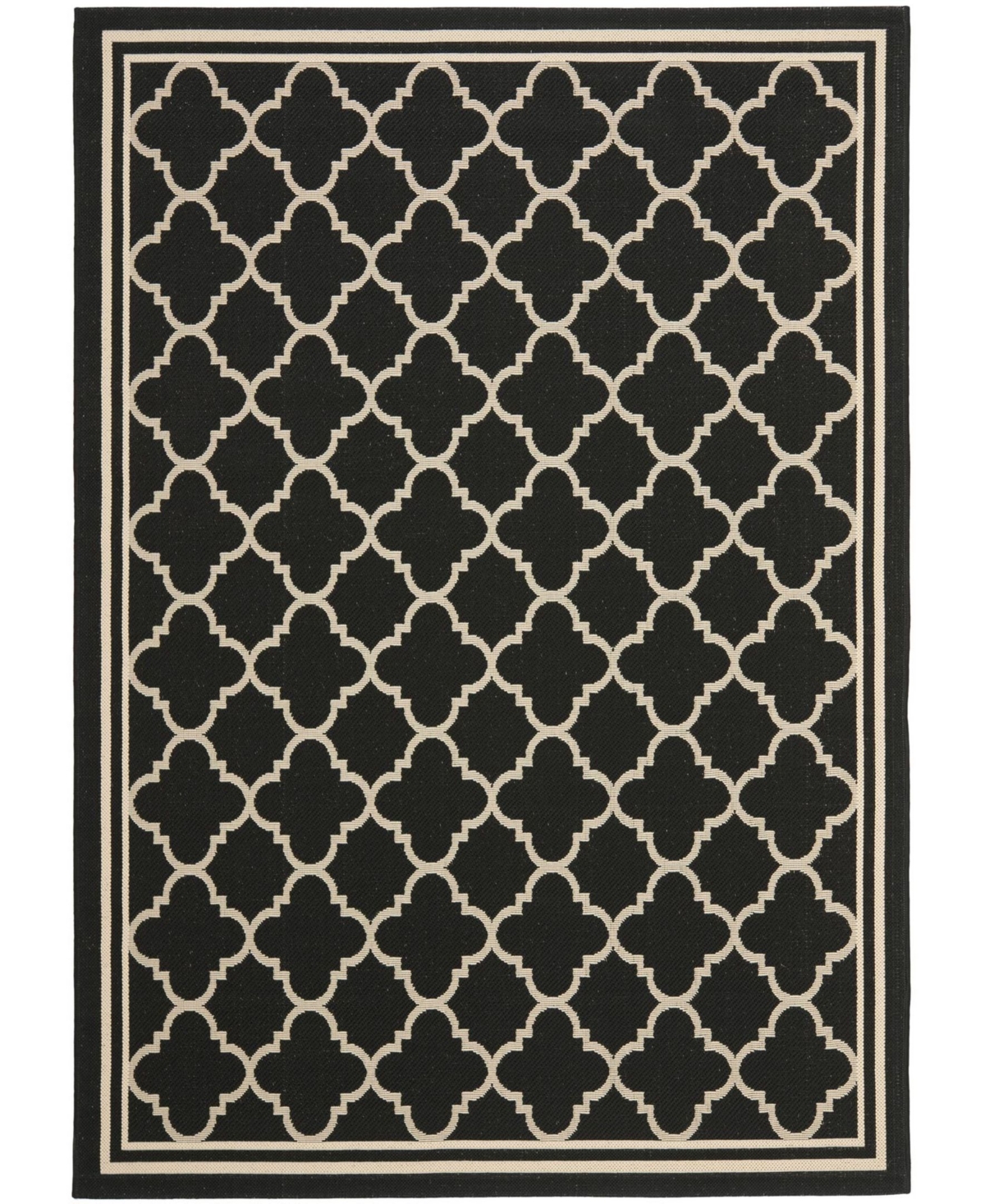 Safavieh Courtyard Black and Beige 9' x 12' Outdoor Area Rug - Black / Be