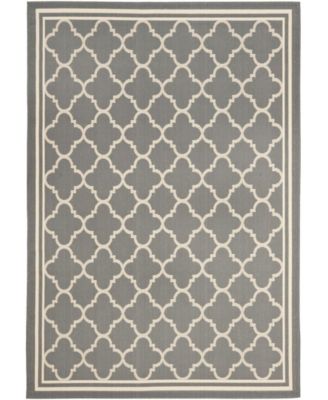 Courtyard CY6918 Anthracite and Beige 5'3" x 7'7" Sisal Weave Outdoor Area Rug