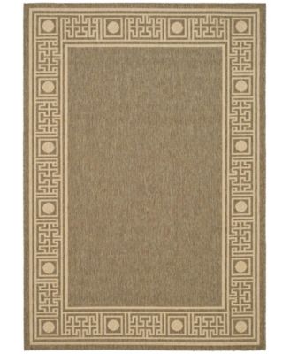 Courtyard CY5143 Dark Beige and Beige 5'3" x 7'7" Outdoor Area Rug