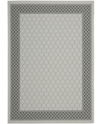 Courtyard CY7933 Light Gray and Anthracite 8' x 11' Sisal Weave Outdoor Area Rug