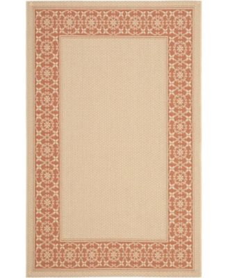 Courtyard CY6003 Cream and Terracotta 8' x 11' Outdoor Area Rug