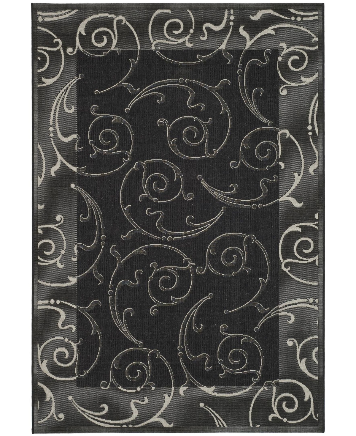 Safavieh Courtyard Black and Sand 9' x 12' Outdoor Area Rug - Black / Sa