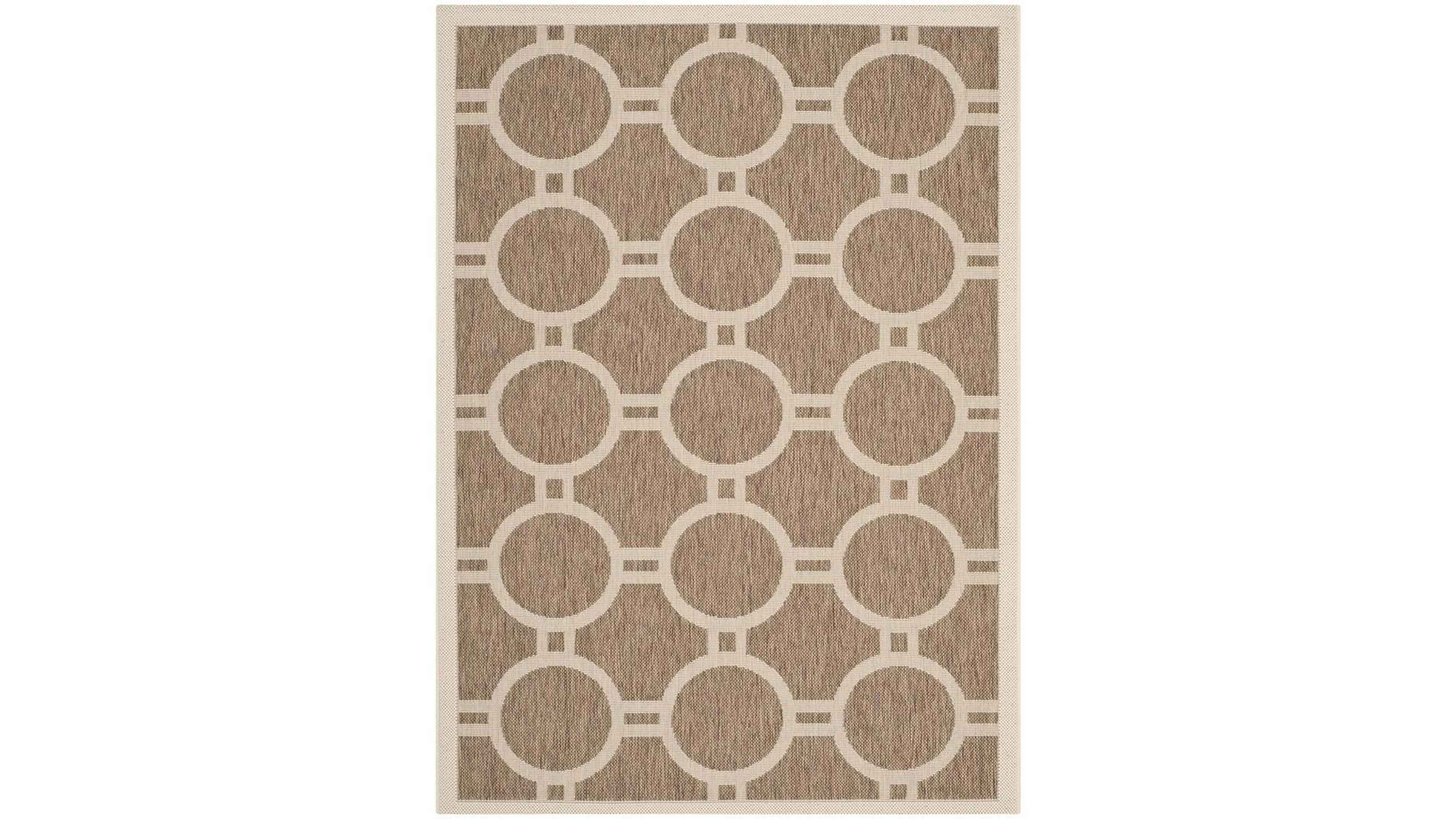 Safavieh Courtyard CY6924 Brown and Bone 5'3" x 7'7" Sisal Weave Outdoor Area Rug
