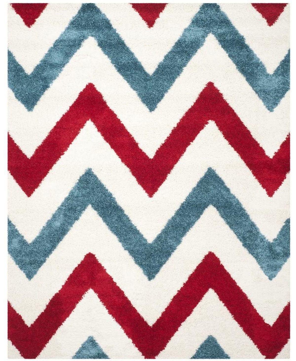 Safavieh Shag Kids Ivory and Red 8' x 10' Area Rug - Ivory/Red