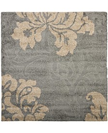 Shag Gray and Beige 4' x 4' Square Area Rug