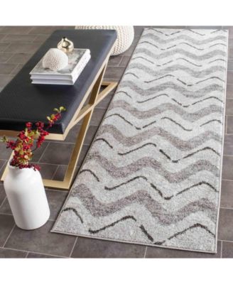 Adirondack 121 Silver and Charcoal 2'6" x 12' Runner Area Rug