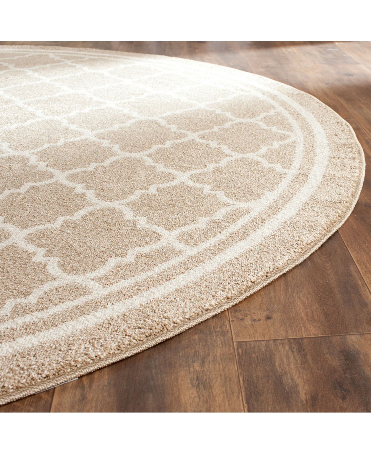 Safavieh Amherst Wheat and Beige 9' x 9' Round Area Rug - Beige