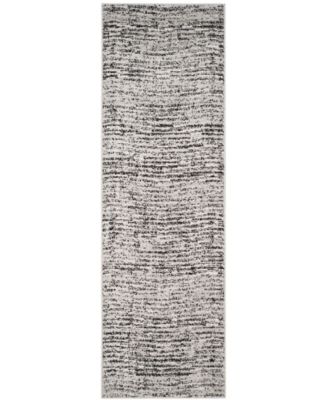 Adirondack Black and Silver 2'6" x 22' Area Rug