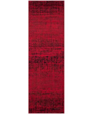Adirondack 116 Red and Black 2'6" x 10' Runner Area Rug