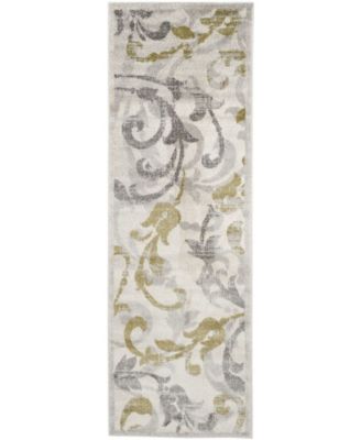 Amherst Ivory and Light Grey 2'3" x 9' Runner Outdoor Area Rug