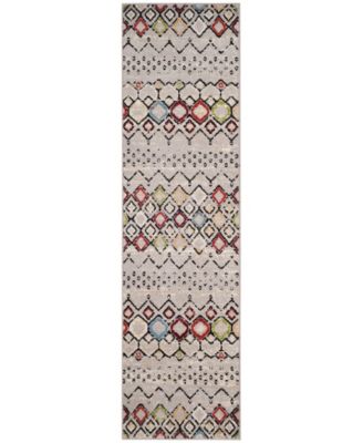 Amsterdam Light Grey and Multi 2'3" x 6' Runner Area Rug