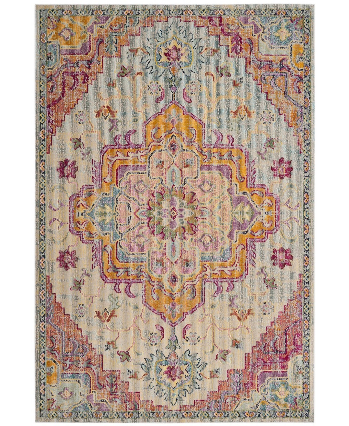 Safavieh Crystal Light Blue and Fuchsia 6'7in x 9'2in Area Rug - Light Blue