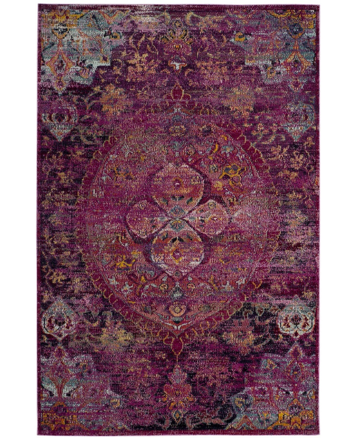 Safavieh Crystal Fuchsia and Purple 6'7in x 9'2in Area Rug - Fuchsia