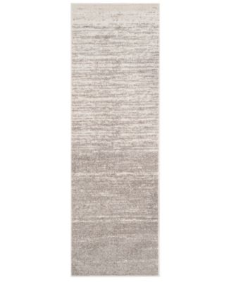 Adirondack Light Grey and Grey 2'6" x 12' Runner Area Rug
