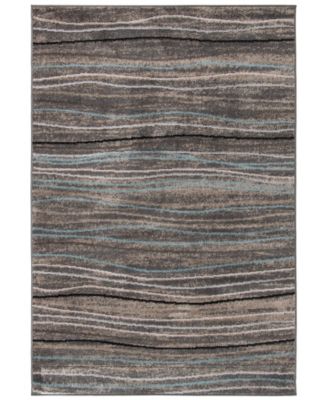 Amsterdam Silver and Beige 4' x 6' Area Rug