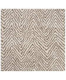 Hudson Ivory and Gray 7' x 7' Square Area Rug