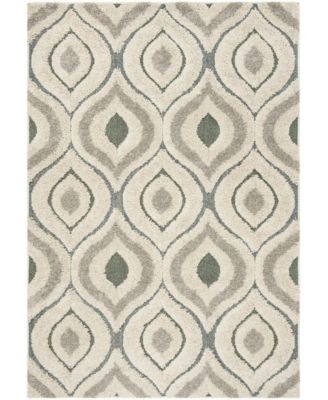 Florida Shag SG461 Cream and Light Blue 5'3" x 7'6" Area Rug