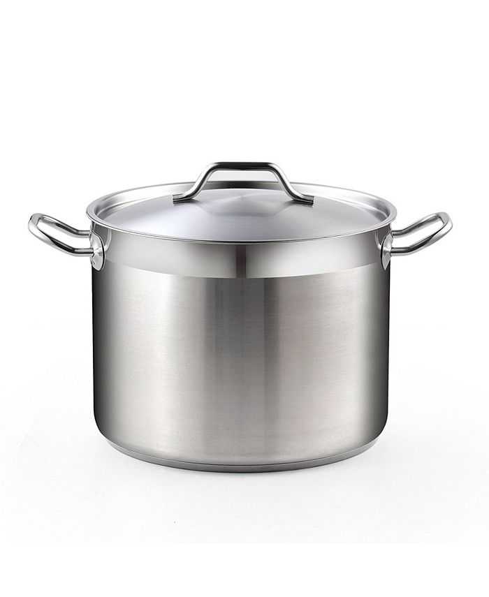 Basics Stainless Steel Stock Pot with Lid, 8-Quart, Silver