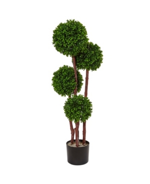 Nearly Natural 3' Boxwood Topiary Artificial Tree Uv Resistant In Green
